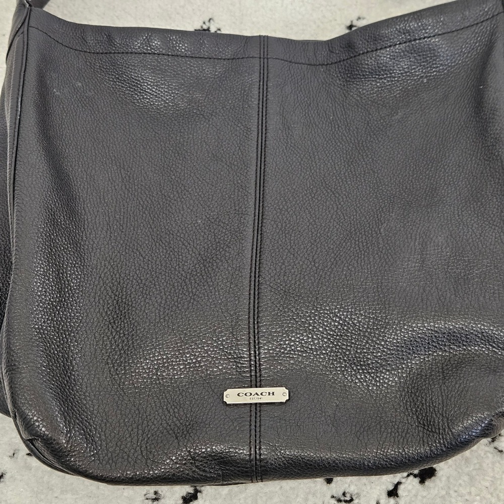 Coach Avery Hobo Shoulder Bag Black Pebbled Leather Large - Picture 6 of 9